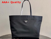 Prada Re Nylon and Saffiano Leather Tote Bag in Black Replica