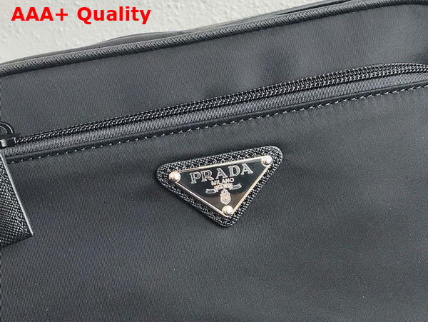 Prada Re Nylon and Saffiano Leather Travel Pouch in Black 2NA819 Replica