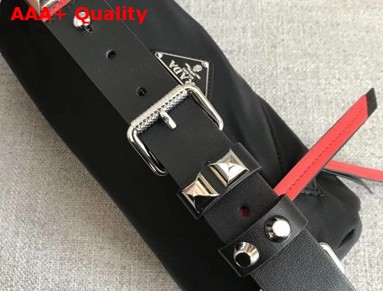 Prada Roller Shoulder Bag in Black Nylon and Leather Replica