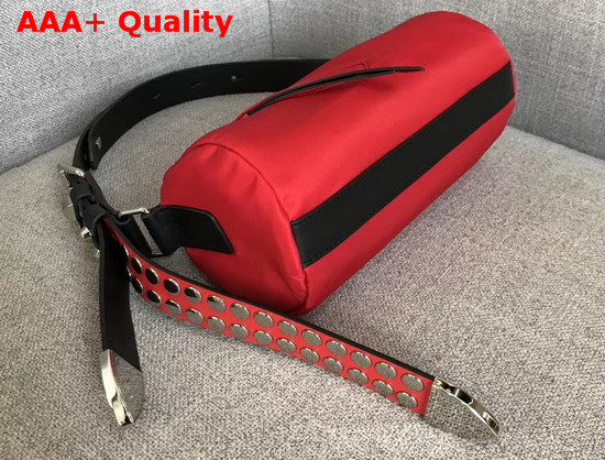 Prada Roller Shoulder Bag in Red Nylon and Black Leather Replica