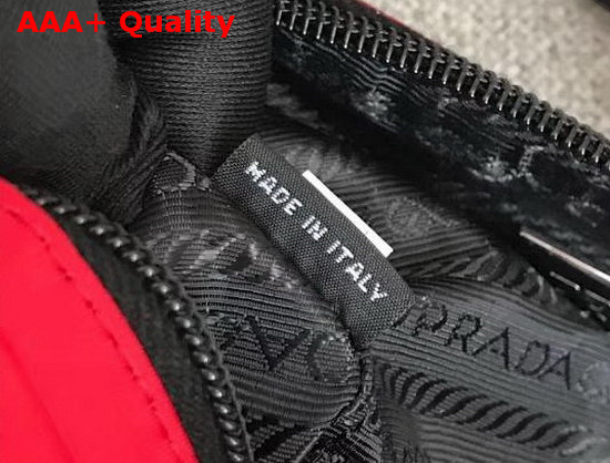 Prada Roller Shoulder Bag in Red Nylon and Black Leather Replica