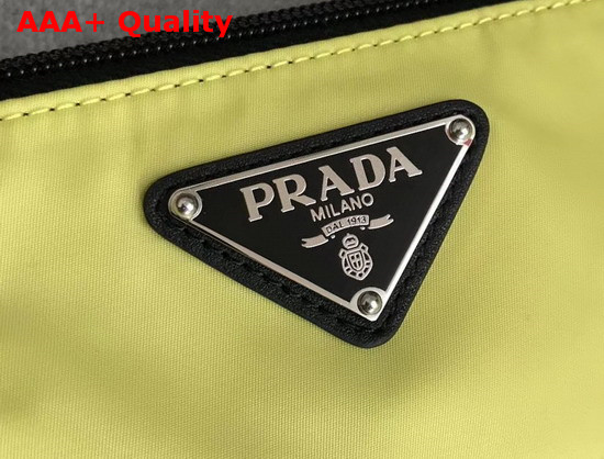 Prada Roller Shoulder Bag in Yellow Nylon and Black Leather Replica