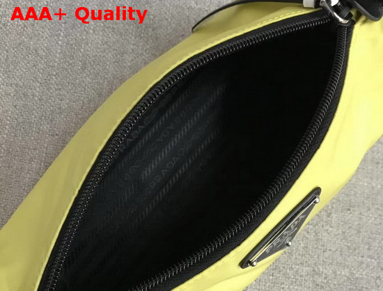 Prada Roller Shoulder Bag in Yellow Nylon and Black Leather Replica