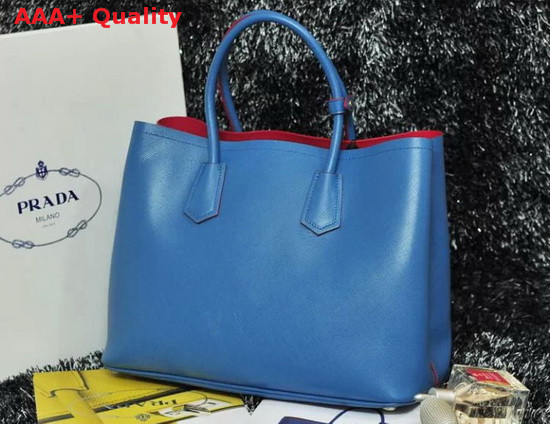 Prada Saffiano Cuir Leather Tote in Blue Replica