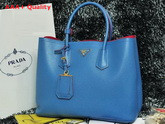 Prada Saffiano Cuir Leather Tote in Blue Replica