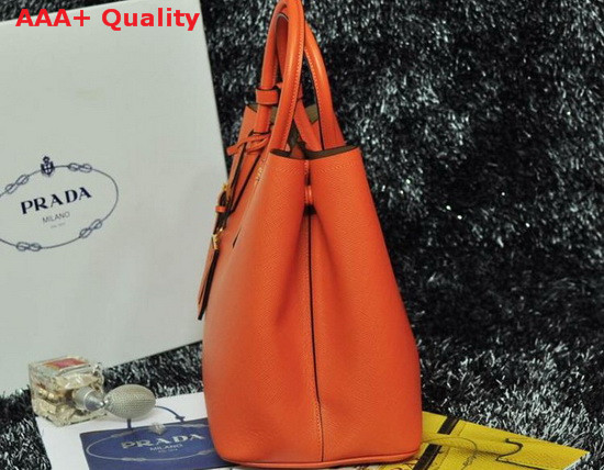 Prada Saffiano Cuir Leather Tote in Orange Replica