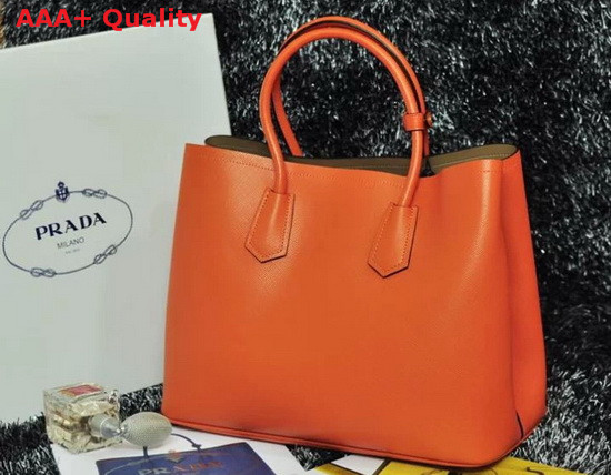 Prada Saffiano Cuir Leather Tote in Orange Replica