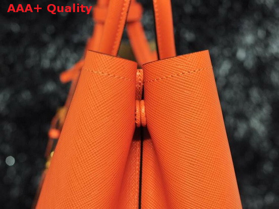 Prada Saffiano Cuir Leather Tote in Orange Replica