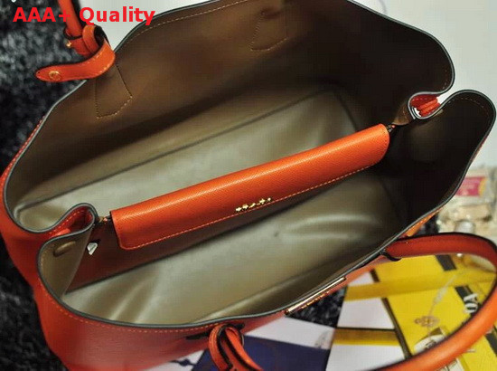 Prada Saffiano Cuir Leather Tote in Orange Replica