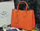 Prada Saffiano Cuir Leather Tote in Orange Replica