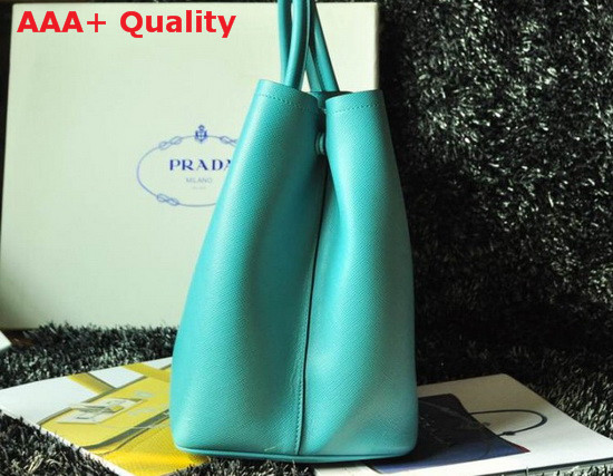 Prada Saffiano Cuir Leather Tote in Turquoise Replica