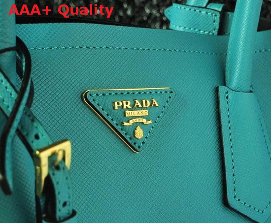 Prada Saffiano Cuir Leather Tote in Turquoise Replica