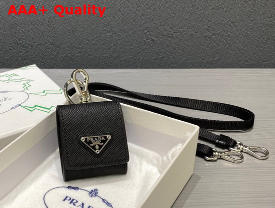 Prada Saffiano Leather Airpods Case in Black Replica