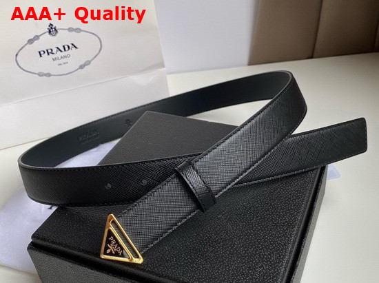 Prada Women Saffiano Leather Belt Black 1CC512 Replica