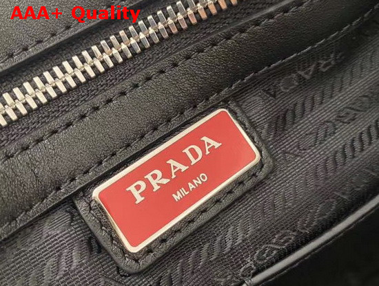 Prada Saffiano Leather Briefcase Black Red Replica