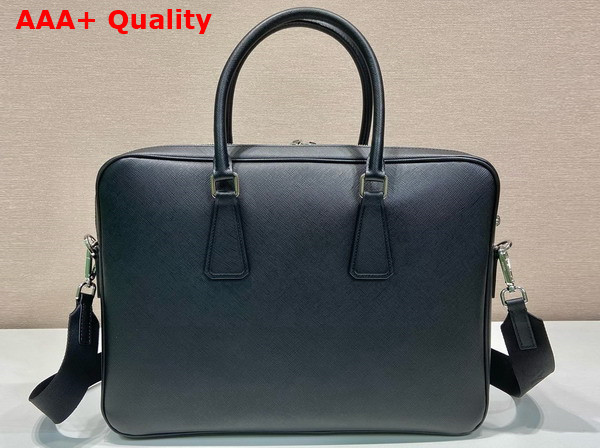 Prada Saffiano Leather Briefcase in Black 2VE022 Replica