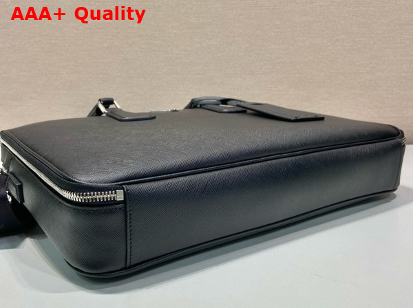 Prada Saffiano Leather Briefcase in Black 2VE022 Replica