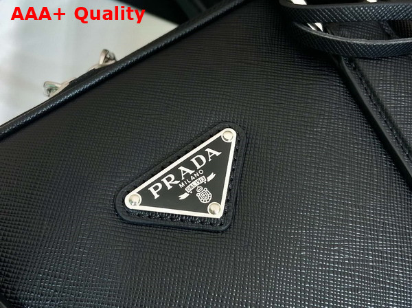 Prada Saffiano Leather Briefcase in Black 2VE022 Replica