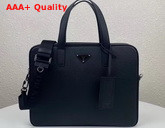 Prada Saffiano Leather Briefcase in Black Replica