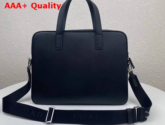 Prada Saffiano Leather Briefcase in Black Replica