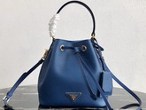 Prada Saffiano Leather Bucket Bag in Blue