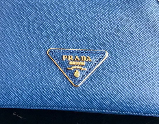 Prada Saffiano Leather Bucket Bag in Blue