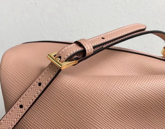 Prada Saffiano Leather Bucket Bag in Nude