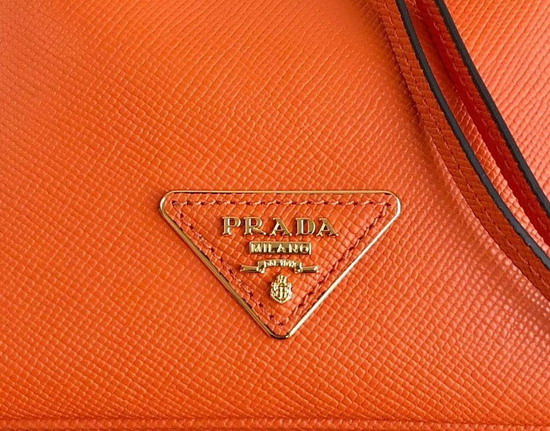 Prada Saffiano Leather Bucket Bag in Orange