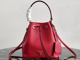 Prada Saffiano Leather Bucket Bag in Red