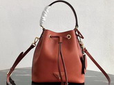 Prada Saffiano Leather Bucket Bag in Rust