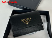 Prada Saffiano Leather Card Holder in Black 1MF028 Replica