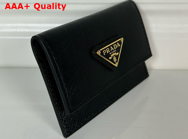 Prada Saffiano Leather Card Holder in Black 1MF028 Replica