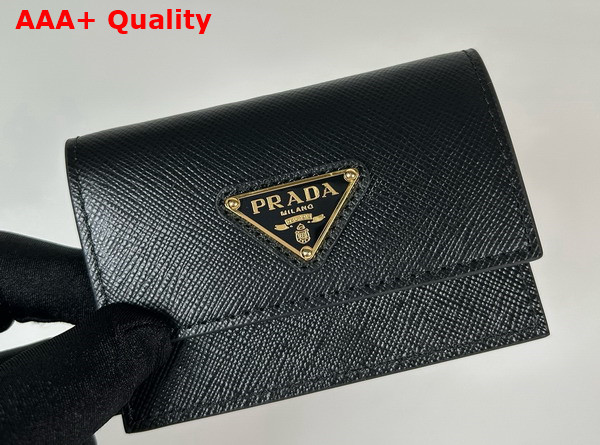 Prada Saffiano Leather Card Holder in Black 1MF028 Replica