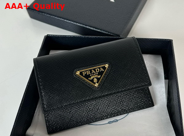 Prada Saffiano Leather Card Holder in Black 1MF028 Replica