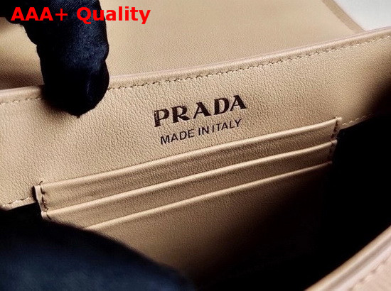 Prada Saffiano Leather Chain Shoulder Bag in Beige Replica