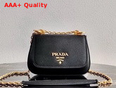 Prada Saffiano Leather Chain Shoulder Bag in Black Replica