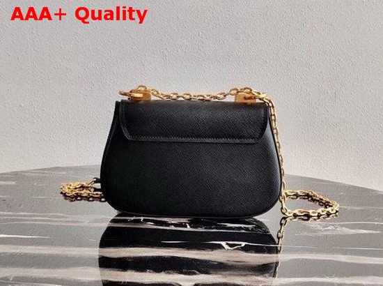 Prada Saffiano Leather Chain Shoulder Bag in Black Replica