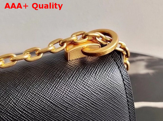 Prada Saffiano Leather Chain Shoulder Bag in Black Replica