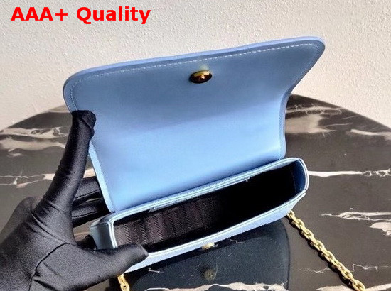 Prada Saffiano Leather Chain Shoulder Bag in Blue Replica