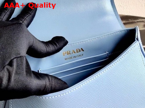 Prada Saffiano Leather Chain Shoulder Bag in Blue Replica