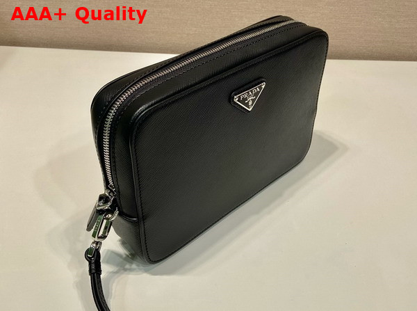 Prada Saffiano Leather Clutch in Black 2VF017 Replica