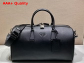 Prada Saffiano Leather Duffle Bag in Black Replica