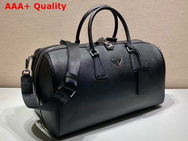 Prada Saffiano Leather Duffle Bag in Black Replica