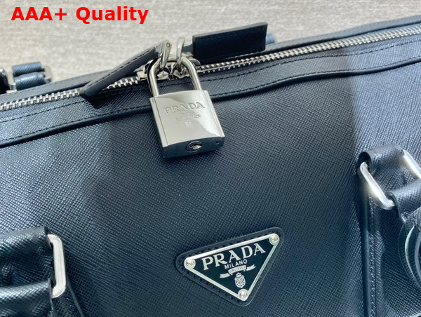 Prada Saffiano Leather Duffle Bag in Black Replica