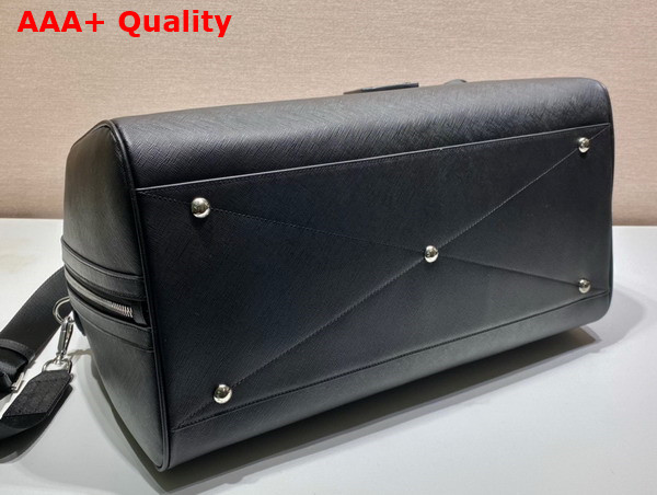 Prada Saffiano Leather Duffle Bag in Black Replica