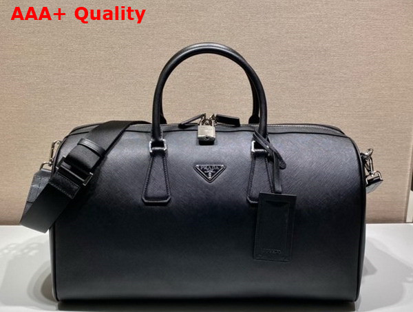 Prada Saffiano Leather Duffle Bag in Black Replica