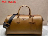 Prada Saffiano Leather Duffle Bag in Tobacco Replica