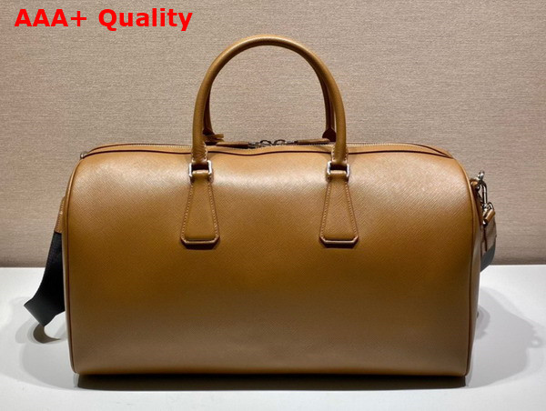 Prada Saffiano Leather Duffle Bag in Tobacco Replica