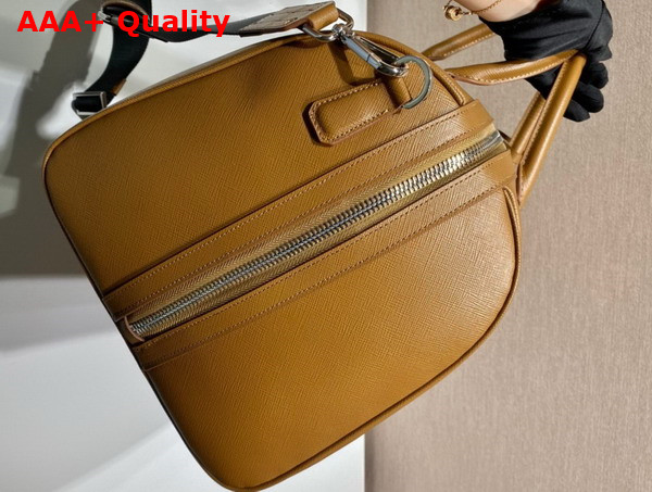 Prada Saffiano Leather Duffle Bag in Tobacco Replica