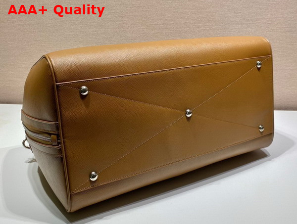 Prada Saffiano Leather Duffle Bag in Tobacco Replica